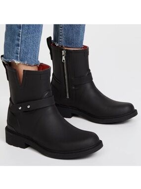 EUC Rag & Bone Moto Rain Boots Black Size 7